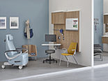 Healing space with healthcare furniture for patient and caregivers